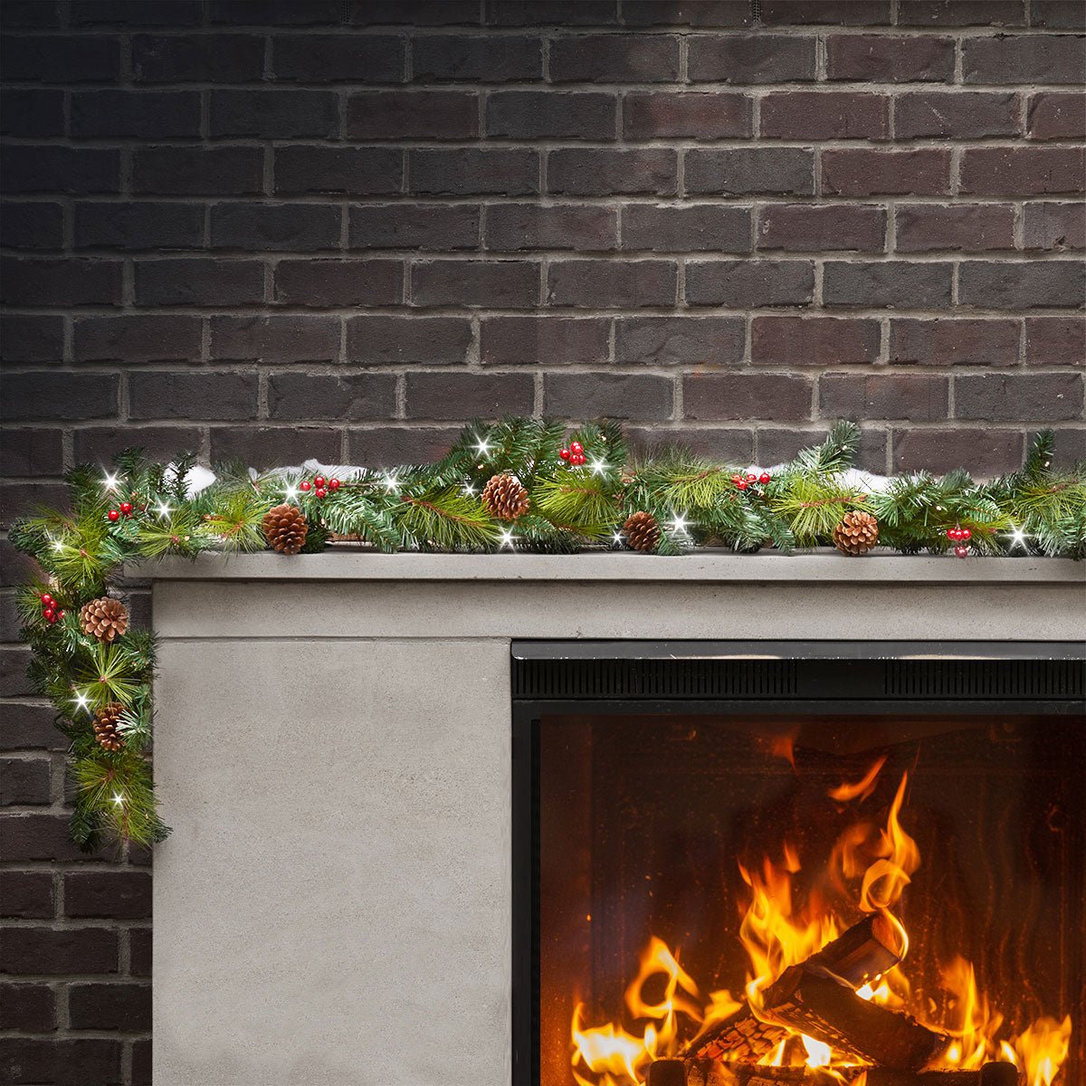205977-z1.jpg 9-Ft. Cordless Pre-Lit Indoor/Outdoor Garland - Image 1