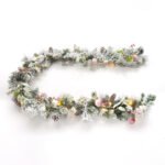 White Flocked 9-Ft. Cordless Pre-Lit Indoor/Outdoor Garland - Image 4