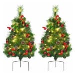 2-Ft. Cordless Pre-Lit Walkway Trees (Set of 2) - Image 2