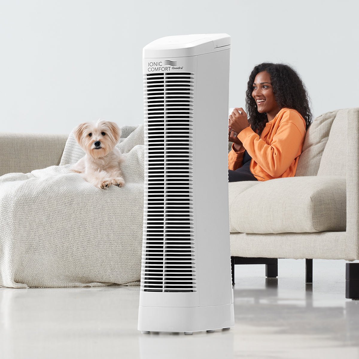 209036-z1_9532f17c-51df-4af1-b064-f66453e55991.jpg Ionic Comfort Quadra Air Purifier by Sharper Image - Image 1