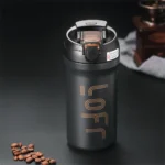 600ml/21OZ Portable Thermal Coffee Mug with Straw Double Wall Insulated Sublimation Tumble Leakproof Water Thermos Portable Coffee Cup