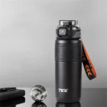 TKK SUS316 700ml Thermos Bottle Large Capacity Vaccum Cup Cold Insulation Portable Strap with Tea Flitter Thermal Flask - Image 2