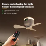 Portable Ceiling Fans 8000mAh Outdoor Camping Fan Tent Ventilator Cooler Rechargeable Electric Fan Remote Control LED Lighting - Image 2