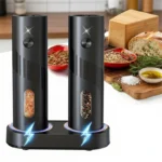 2pcs Rechargeable Electric Salt and Pepper Grinder Set USB Automatic LED Adjustable Coarseness Stainless Steel Kitchen Gadgets for Home Cooking - Image 7