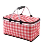 Folding Basket Picnic Basket Outdoor Handheld Basket Insulation Box Household Supermarket Shopping Storage Basket