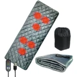6 Zone USB-Powered Electric Heating Bed Pad & Sleeping Bag Warmer Overheat Protection, 2H/4H/6H/8H/10H Timer, Portable with Remote Control, USB-Powered for Camping, Travel, Home