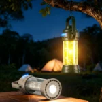 Portable Camping Lamp LED Handheld Light USB Rechargeable Mini Floodlight with 6 Light Modes Hiking Hook Design Tent Emergency